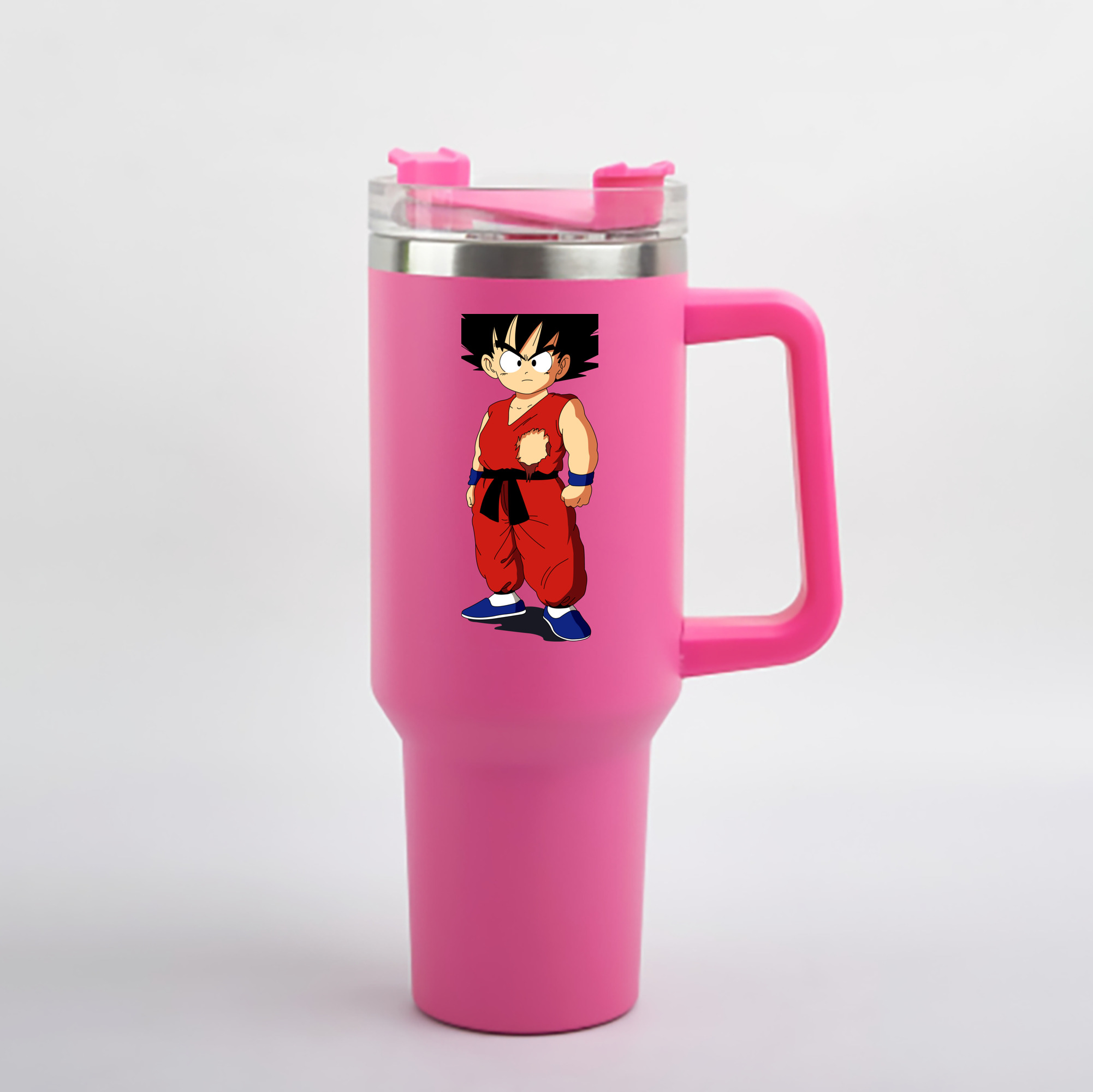 （画像用） ドラゴンボール 孫悟空（そん ごくう）Son Goku カカロット DRAGON BALL Kakarotto 1200mL車用タンブラー - クリスタルステッカー（プラスチックストロー付き）
